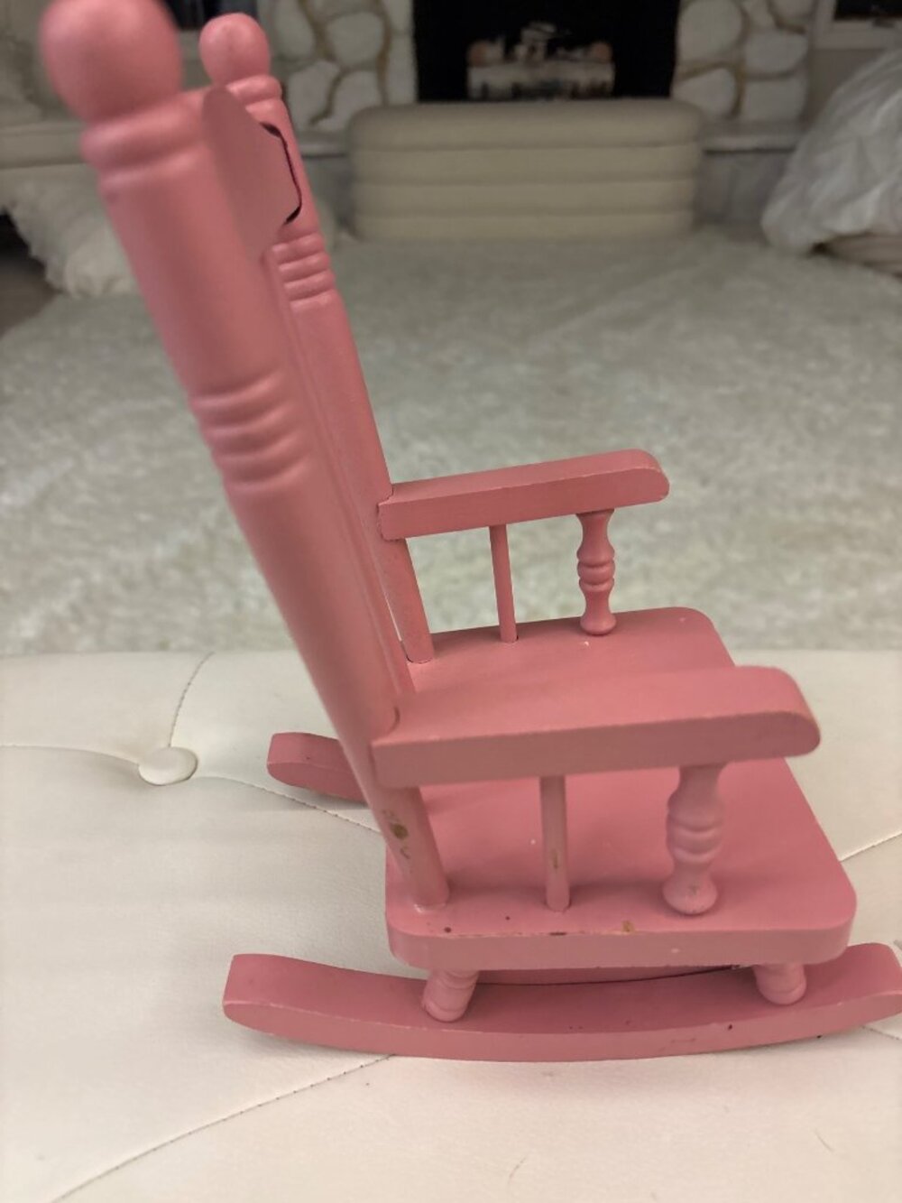 Vintage Bumpkins Fabrizio George Good Pink Wood Rocking Chair Wind Up Music Box - Picture 3 of 16